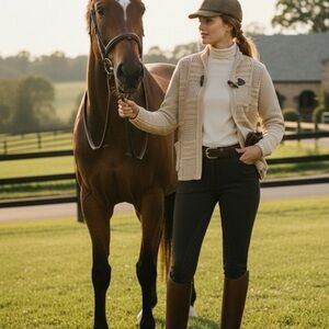 Woolrich Women's Poppy Ridge Pointelle Blazer Sweater in Beige